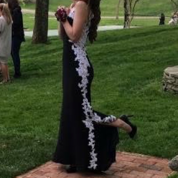 Black and White Prom Dress - Picture 2 of 5